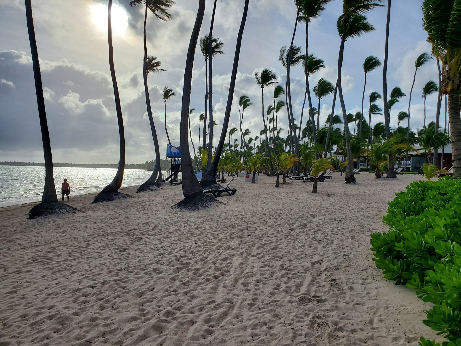 Postcard: an all-inclusive resort beach. Landscape.